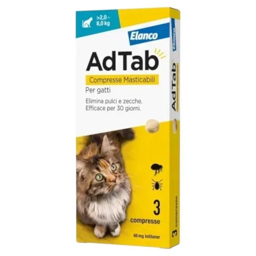 ELANCO AdTab Gatti 2Kg / 8Kg - 3 cpr (48mg)