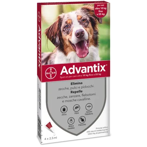 ELANCO Bayer Advantix 10-25Kg (4 Pipette)