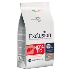 EXCLUSION Cane Hepatic Small Maiale, Riso e Piselli 2Kg