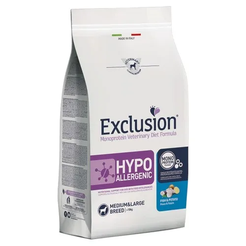 EXCLUSION Cane Hypoallergenic Medium&Large Adult Pesce e Patate 2Kg