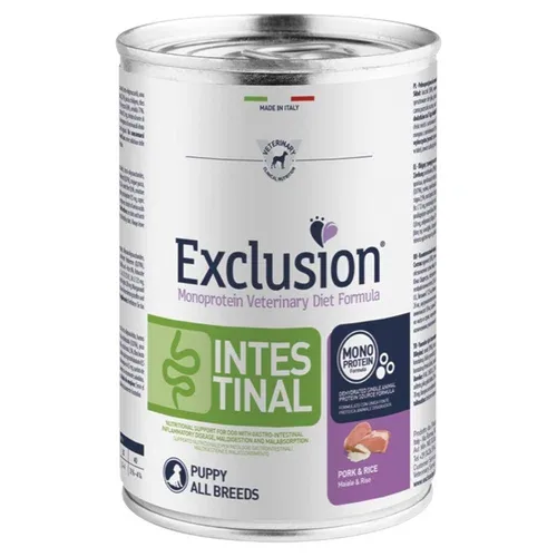 EXCLUSION Cane Intestinal Puppy Maiale e Riso 400gr