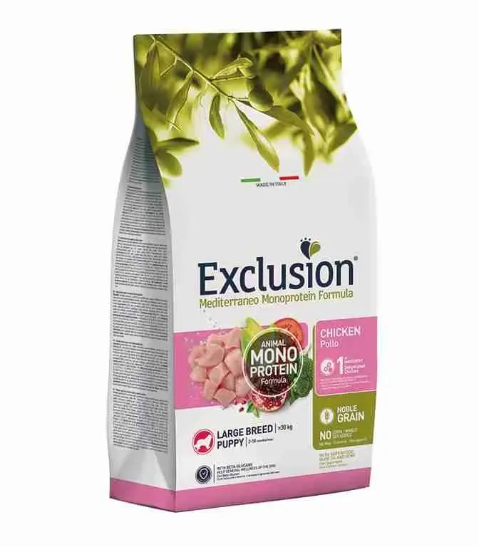 EXCLUSION CANE LARGE PUPPY POLLO 12 KG.