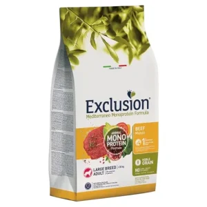 EXCLUSION Cane Mediterraneo Large Adult Manzo 12Kg
