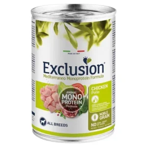 EXCLUSION Cane Mediterraneo Monoproteico All Breeds Pollo 24x400gr