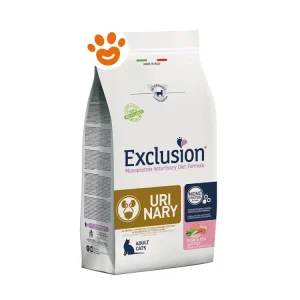 Exclusion Cat Veterinary Diet Urinary Adult Maiale Piselli e Riso