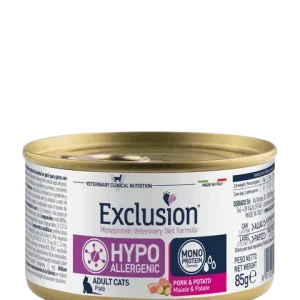 Exclusion Diet Formula Gatto Hypoallergenic Pork &amp; Potato Conf. 85 Gr