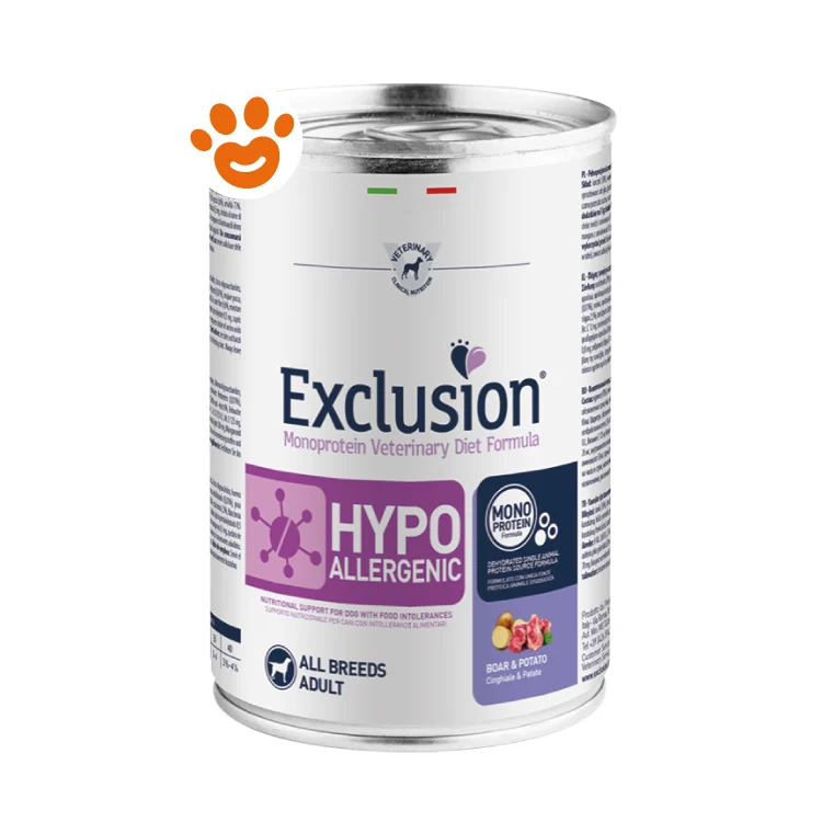 Exclusion Dog Diet Hypoallergenic Adult Cinghiale e Patate