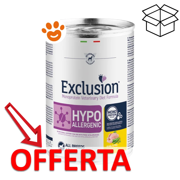 Exclusion Dog Diet Hypoallergenic Adult Quaglia e Piselli - Image 2