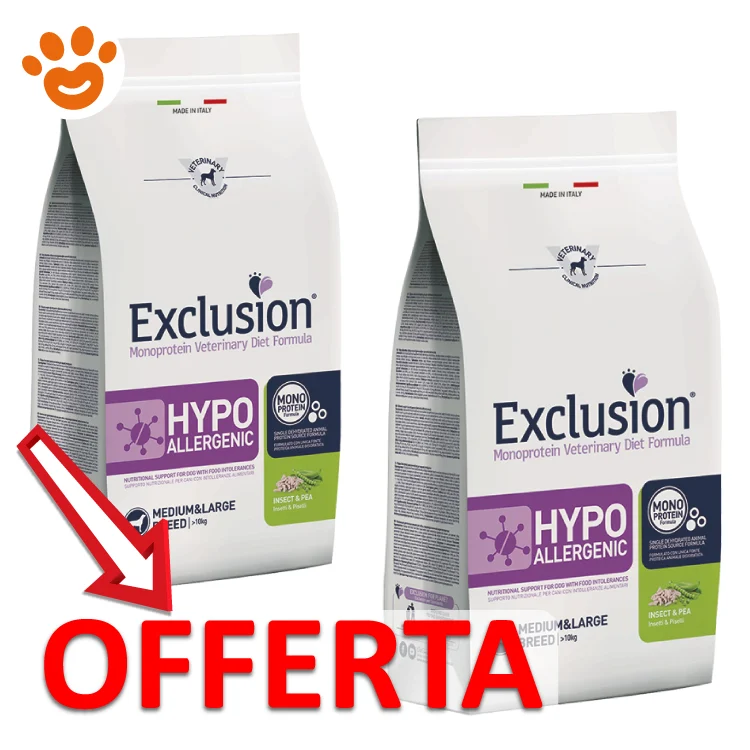 Exclusion Dog Hypoallergenic Adult Medium Large Breed Insetti e Piselli - Image 2