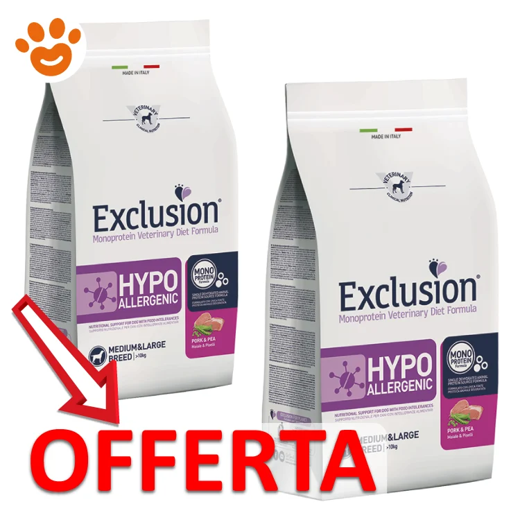 Exclusion Dog Hypoallergenic Adult Medium Large Breed Maiale e Piselli - Image 2