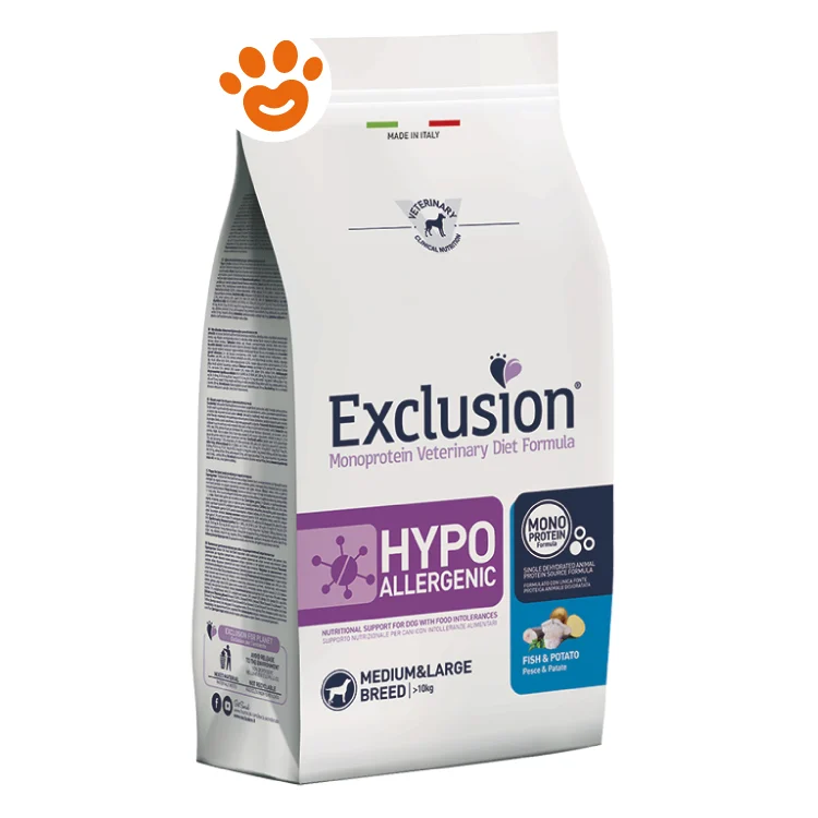 Exclusion Dog Hypoallergenic Medium Adult Large Breed Pesce e Patate