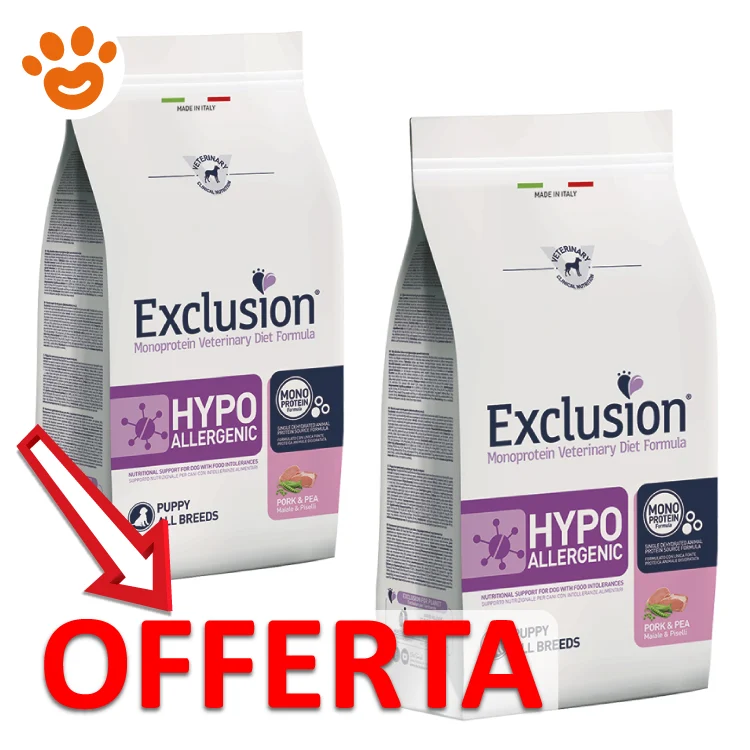 Exclusion Dog Hypoallergenic Puppy All Breeds Maiale e Piselli - Image 2