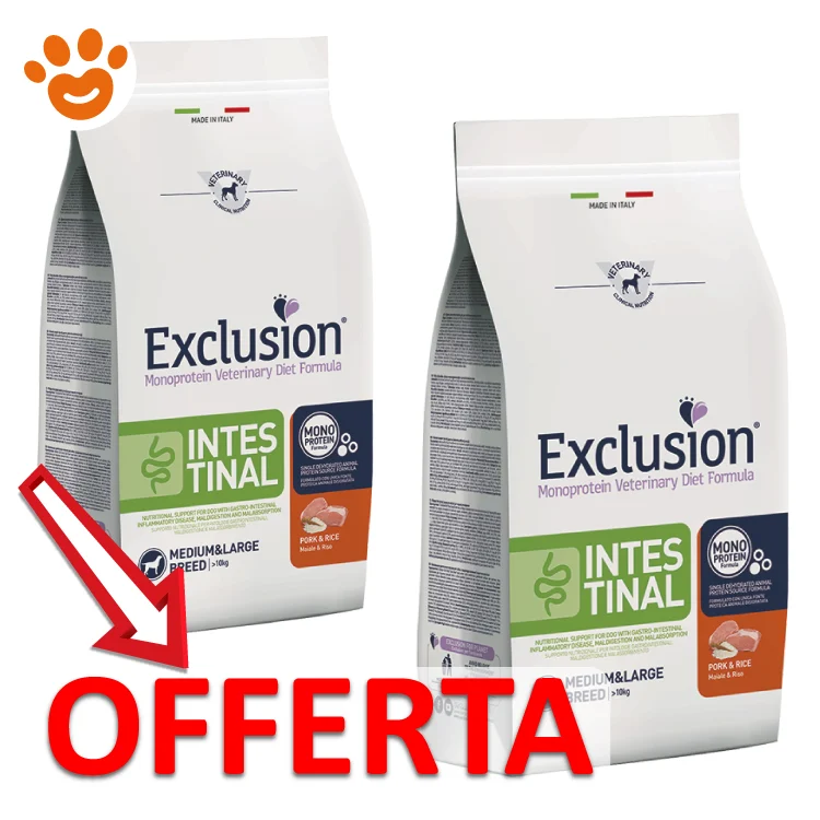 Exclusion Dog Intestinal Adult Medium Large Breed Maiale e Riso - Image 2