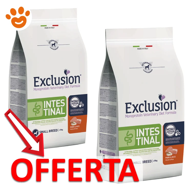Exclusion Dog Intestinal Adult Small Breed Maiale e Riso - Image 2