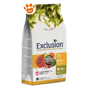 Exclusion Dog Mediterraneo Monoproteico Noble Grain Adult Large Breed Manzo