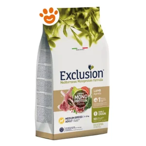 Exclusion Dog Mediterraneo Monoproteico Noble Grain Adult Medium Breed Agnello