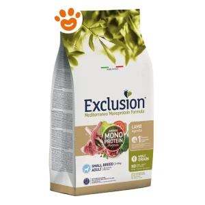 Exclusion Dog Mediterraneo Monoproteico Noble Grain Adult Small Breed Agnello