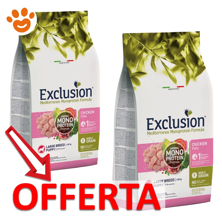 Exclusion Dog Mediterraneo Monoproteico Noble Grain Puppy Large Breed Pollo - Image 2