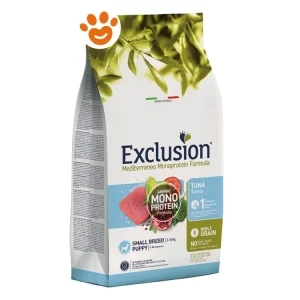 Exclusion Dog Mediterraneo Monoproteico Noble Grain Puppy Small Breed Tonno
