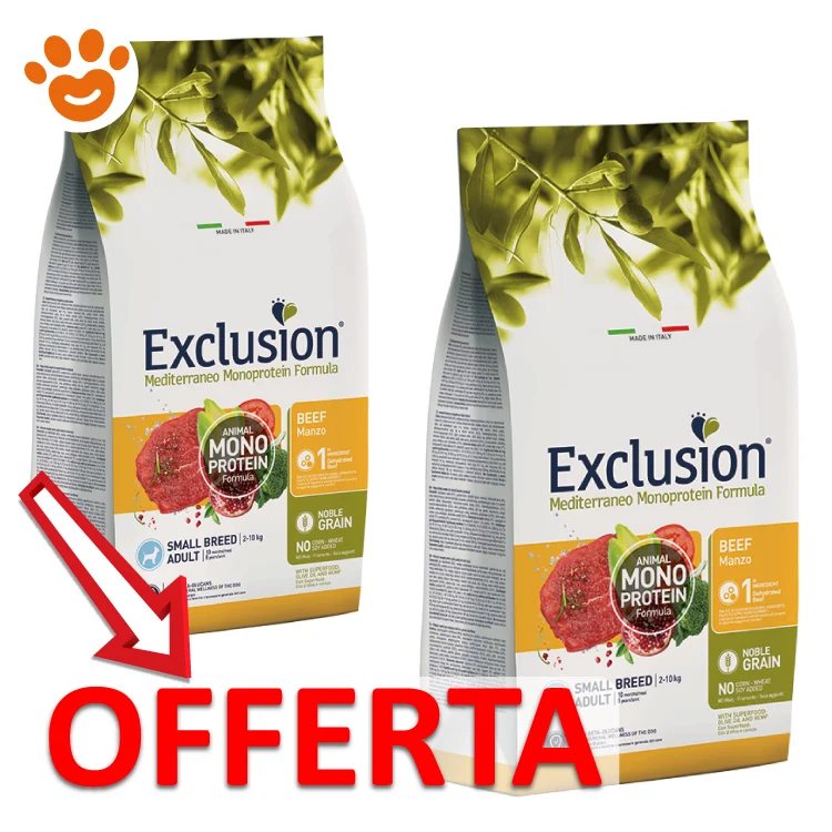 Exclusion Dog Mediterraneo Noble Grain Small Breed Adult Manzo - Image 2