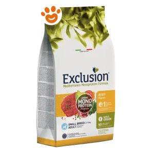 Exclusion Dog Mediterraneo Noble Grain Small Breed Adult Manzo