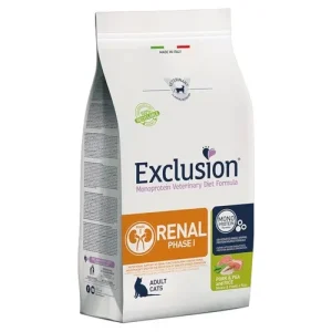 EXCLUSION Gatto Renal Fase 1 Maiale, Riso e Piselli 1,5Kg