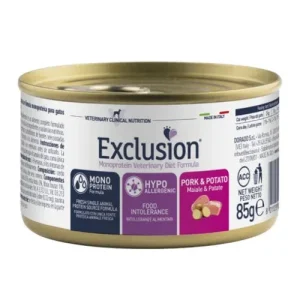 Exclusion Hypoallergenic cibo per gatti gusto Maiale e Patate 85gr