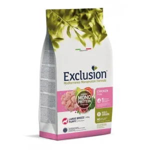 Exclusion Mediterraneo Cibo Per Cani Cuccioli Taglia Grande Gusto Pollo 12Kg