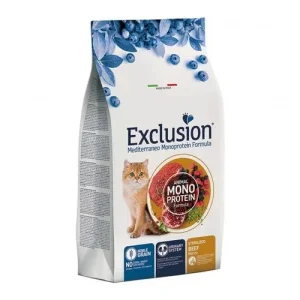 Exclusion Mediterraneo Cibo Per Gatti Sterilizzati Gusto Manzo 1,5Kg