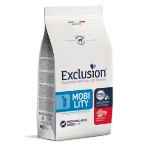 Exclusion Mobility Cibo Cani Adulti Medium Large Maiale 12Kg