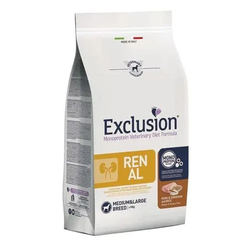 Exclusion Renal Cibo Cani Medium Large Maiale E Sorgo 12Kg