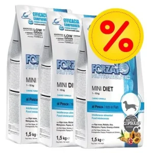 Fai scorta! 3 x 1,5 / 2 x 12 kg Forza 10 Diet al Pesce Crocchette cane