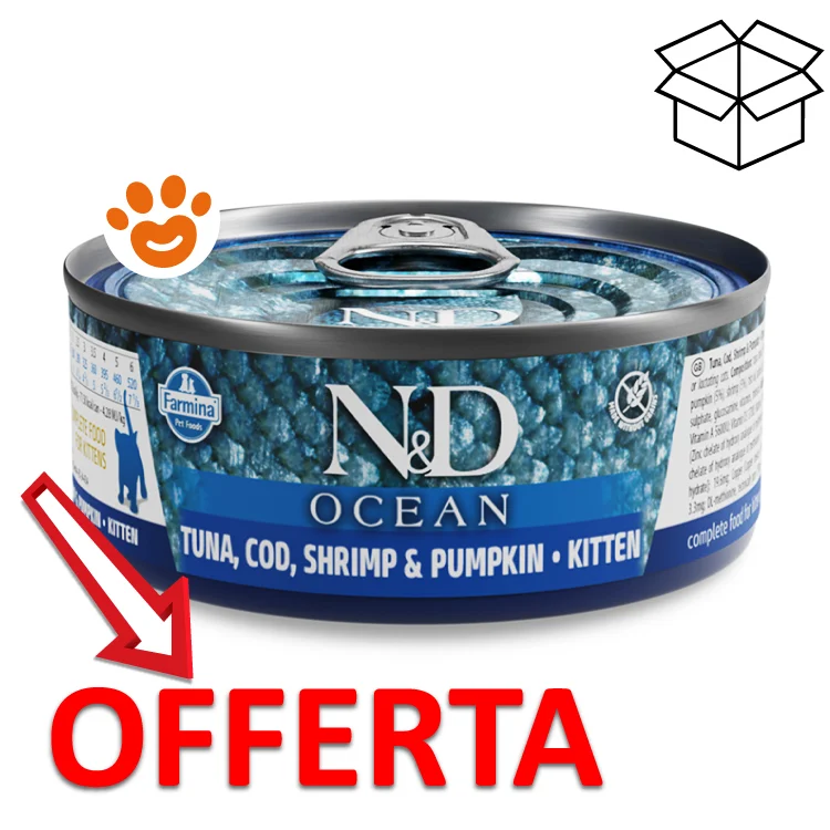 Farmina Cat N&D Ocean Kitten Tonno, Merluzzo, Gambero e Zucca - Image 2