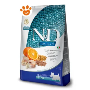 Farmina Dog N&D Ocean Grain Adult Mini Merluzzo, Farro, Avena e Arancia