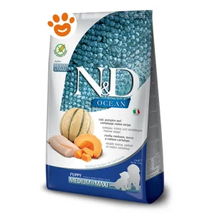 Farmina Dog N&D Ocean Puppy Medium Maxi Merluzzo Zucca e Melone