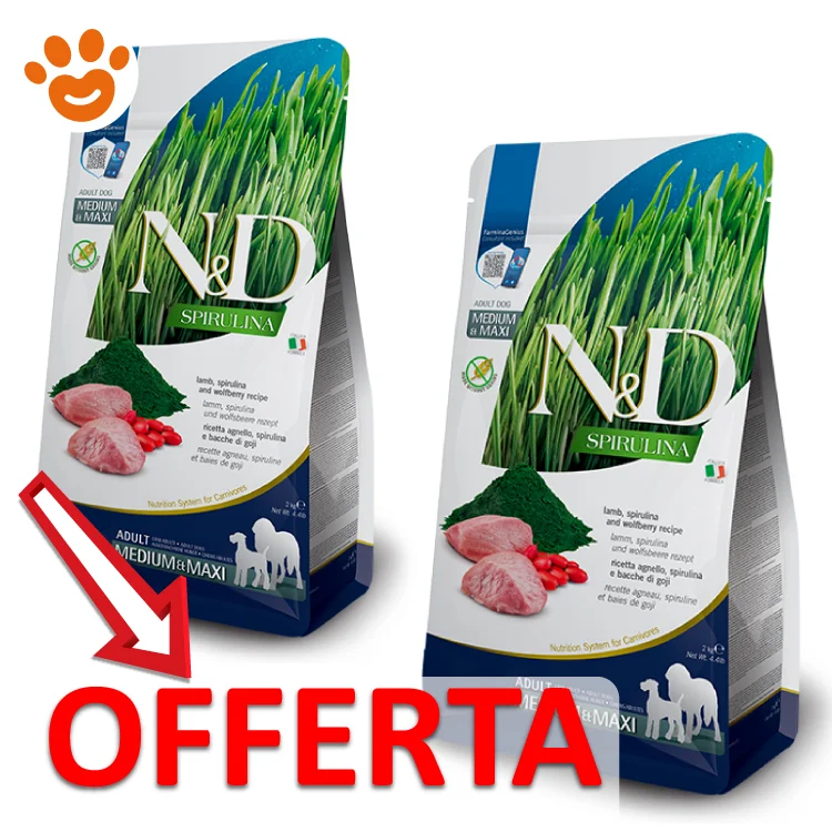 Farmina Dog N&D Spirulina Adult Medium/Maxi Agnello - Image 2