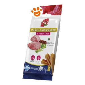 Farmina Dog Snack Dental Treat N&D Quinoa Weight Management Agnello Medium/Maxi