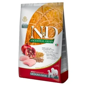 FARMINA N&amp;D Cane Ancestral Medium/Maxi Adult - Pollo, Farro, Avena e Melograno 12Kg