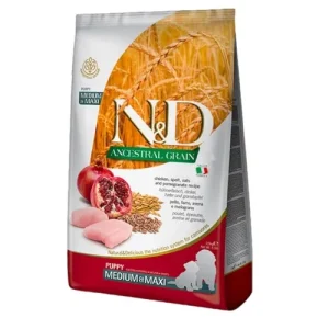 FARMINA N&amp;D Cane Ancestral Medium/Maxi Puppy - Pollo, Farro, Avena e Melograno 12Kg