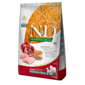FARMINA N&amp;D Cane Ancestral Medium/Maxi Senior - Pollo, Farro, Avena e Melograno 12Kg