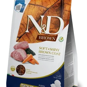 Farmina N&amp;D cane Brown Agnello Spirulina E Carote Puppy Medium/Maxi 2kg