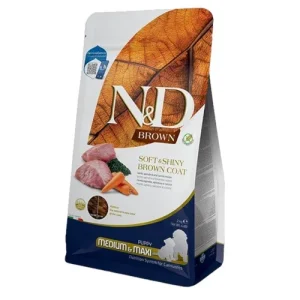 FARMINA N&amp;D Cane Brown GF Medium/Maxi Puppy - Agnello, Spirulina e Carote 2Kg