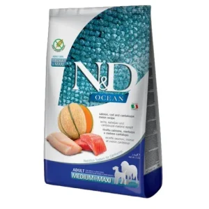 FARMINA N&amp;D Cane Ocean GF Medium/Maxi Adult - Salmone, Merluzzo e Melone 2,5Kg