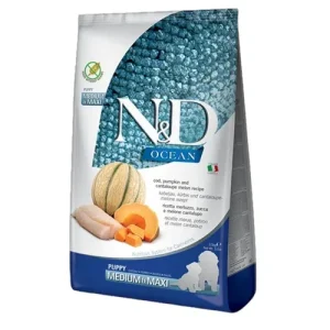FARMINA N&amp;D Cane Ocean GF Medium/Maxi Puppy - Merluzzo, Zucca e Melone 2,5Kg