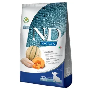 FARMINA N&amp;D Cane Ocean GF Mini Puppy - Merluzzo, Zucca e Melone 800Gr