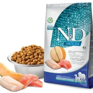 Farmina N&amp;D cane Ocean Salmone, Merluzzo, Cantalupo Adult Mini