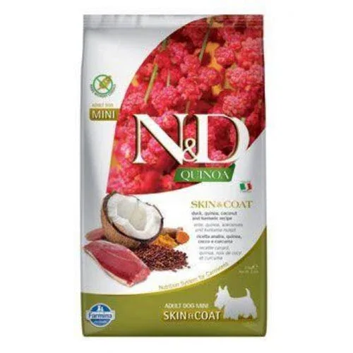 Farmina N&D cane Quinoa Skin&Coat Anatra, Cocco, Curcuma Adult Mini