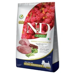FARMINA N&amp;D Cane Quinoa Weight Management GF Mini Adult - Agnello, Quinoa, Broccoli e Asparagi 7Kg