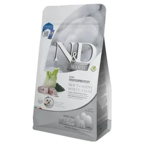 FARMINA N&amp;D Cane White GF Medium/Maxi Adult - Spigola, Spirulina e Finocchio 7Kg