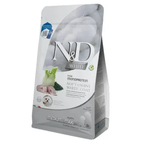 FARMINA N&amp;D Cane White Medium/Maxi Puppy - Spigola, Spirulina e Finocchio 2Kg